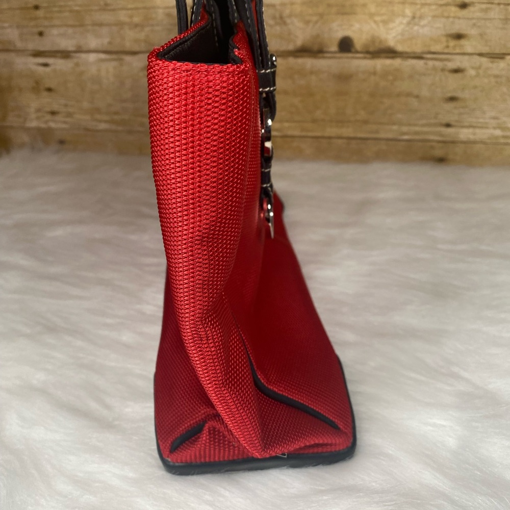 The Sak Red Black Fabric Tote Shoulder Bag Purse - Picture 6 of 14